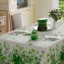XCHI Green Hats Shamrocks Clovers Coins St. Patrick's Day Tablecloth Rectangle Table Cloth Washable Table Covers for Indoor Dining Home Party Decorations 60x84 Inch