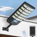 Solar Street Light with Motion Sensor, Solar Lights Outdoor Waterproof IP66, Dusk to Dawn Security Flood Light with Remote for Yard Garden Driveway Parking Lot, LED Solar Powered Outdoor Lighting