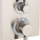 hansgrohe Ecostat Square Modern Thermostatic Shower Valve Trim with Temperature Control and Diverter in Brushed Nickel, 15714821