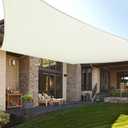 LOVE STORY 12' x 16' Rectangle Cream Sun Shade Sail Canopy UV Block Sail Shade for Outdoor Patio Garden Backyard