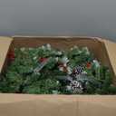 Christmas Garland, 9Ft Christmas Garland with Lights & Timer, 50LED Waterproof Battery Operated Lighted Garland Outdoor, Indoor Prelit Garland for Mantle, Stairs, Outside Christmas Decor Decorations