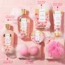 Spa Luxetique Gift Set For Women, Bath Sets for Women Gift, 8 Pcs Rose Spa Basket Includes Bubble Bath, Shower Gel, Body Lotion, Mom Birthday Gifts, Mothers Day Gifts for Her