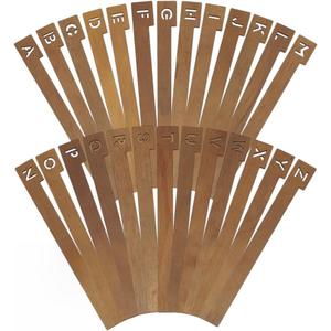 WADORN 26Pcs Wooden Record Dividers Camel Vinyl Record Organizer A-Z Alphabet Tabs Music Album CD DVD Media Separator Holder for Office Library Record Comic Book Bookshelf Divider Home Decoration