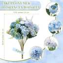 Tigeen 6 Bundles Artificial Bouquet Flowers Artificial Peonies Faux Roses Silk Flowers Hydrangea Bouquet for Wedding Table Centerpiece Floral Vase Decor(Blue)
