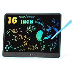 LCD Writing Tablet, 16 Inch Colorful Doodle Board Drawing Tablets for Kids, Toddler Educational Learning Toys for 3 4 5 6 7 8 Year Old Boys Girls Birthday Christmas Gift
