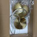 LMS 6-inch Brushed Gold Pendant Light Fixtures, Mid Century Pendant Light Fixtures with White Globe Glass, Adjustable Hanging Cord Ceiling Light Fixtures for Dining Room Bathroom, LMS-186BGS