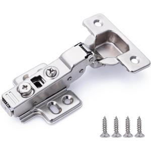 DecoBasics Half Overlay Soft Close Cabinet Hinges for Kitchen Cabinets (20 Pcs)-105 Frameless Concealed Cabinet Door Hinge -6 Way Adjustability & Clip on Plate for Easy Installation