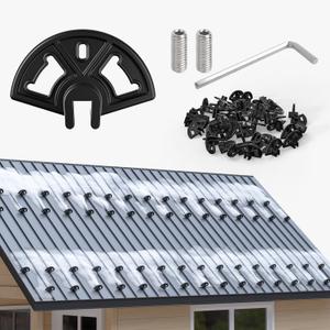Benfar 50 Pack Standing Seam Snow Guards for Metal Roofs Solid Plastic Snow Ice Stops Metal Roofing BR03