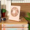 Small Desk Fan,Rechargeable USB Fan Battery Operated,Ultra Quiet, Strong Wind, 3 Speeds Travel Fans