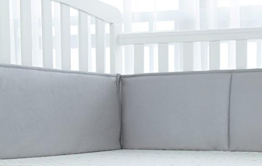 TillYou Microfiber Reversible Crib Cover for Long Rail Gray White 51"x 7" Inches