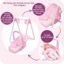 Badger Basket Doll Swing Carrier - Adjustable Toy Swing for 18 Inch Dolls with Sturdy Frame, Lightweight Portable Design, and Easy Assembly - Pretend Play Accessory