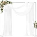 Fomcet 8FT x 8FT Backdrop Stand Heavy Duty with Base, White Portable Adjustable Pipe and Drape Backdrop Stand Kit, Square Metal Arch Party Frame for Wedding Birthday Parties Banquet Decorations