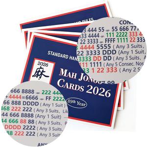 Mahjong Cards 2026，4-Piece Set - Perfect for Parties and Holiday Gatherings with Friends and Family, Suitable for Female and Male Mahjong Beginners