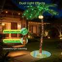 5ft Lighted Palm with Tree Skirt - 76 LED Lights with 14 Twinkling Lights & Glowing Coconuts, Tropical Decor for Indoor Outdoor Patio Garden Party