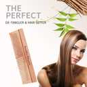 AYUSHKA ORGANIC Handcrafted Wooden Hair Comb – Dual Tooth Design for Detangling & Styling, Anti-Static, Travel-Friendly, for All Hair Types (Comb 5)