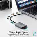 Acer SD Card Reader, USB A 3.0 to Micro Memory Card Reader, Aluminum Dual Slot SD to USB Adapter for Computer, PC, Laptop and Type A Devices, Compatible with SD/Micro SDXC/SDXC/SDHC/MMC/TF Cards
