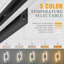 Black Vanity Light, 35" Modern LED Wall Light Long Wall Lamp for Bathroom Over Mirror Dimmable Hardwired Wall Mount Lighting Over Vanity Indoor 5CCT(3000K/3800K/4500K/5200K/6000K)