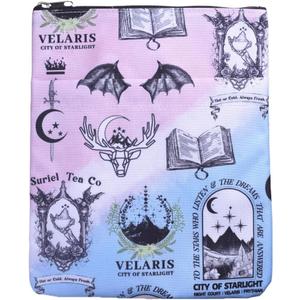 Fantasy Book Cover Markers for Reading, VELARIS Book Sleeve, Dark Fairytale Book Covers, Gifts for Men Women Book Lovers, Readers Sleeve Gift Paperback Book Cover with Zipper (Rose A)