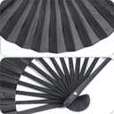choyaxo Black Folding Hand Fan for Performance Wedding Decoration Dancing Party Gift