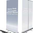 33.5''x 80'' Heavy Duty Retractable Roll Up Banner Stand, Aluminum Portable Sign Holder with Padded Canvas Bag for Trade Show Exhibition Store Displays (Stand Only)