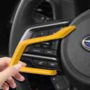Auovo Center Console Steering Wheel Cover Trims for Subaru Crosstreck Outback Legacy Accessories 2018-2026 for Subaru Impreza 2017-2026/19-26 Forester/Ascent 2018-2026 (Yellow)