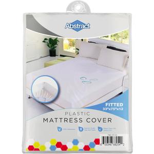 Waterproof Mattress Cover 33 x 75 x 12 for Toddler, Trundle, Bunk Bed Heavy Duty Vinyl Plastic Bed Fitted Sheet, 100 GSM PVC Long Lasting Quality, Comfortable - by Abstract, White
