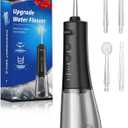 Water Flosser, Upgraded 300ML Water Dental Flosser for Teeth Clean, 3 Modes Cordless IPX7 Waterproof Portable Oral Irrigator Water Floss for Home Travel (Black)