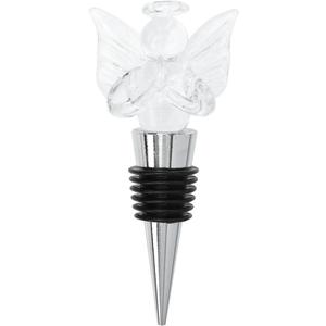 Hemoton Angel Wine Bottle Stopper Decorative Crystal Wine Bottle Plug Airtight Sealing Stopper for Home Bar Kitchen Unique Gift 4.13X1.96X1.37In