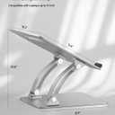 Nulaxy Ergonomic Adjustable Laptop Stand for Desk, Dual Foldable Computer Riser with Advanced Heat-Vent, Heavy-Duty Portable Notebook Holder for Posture Correction, Compatible with Mac 10-17" Laptops, A-Silver