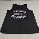 Just Here To Bang 4th July American Flag Tank Top Medium