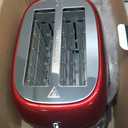 Roter Mond 2 Slice Toaster Retro Stainless Steel with Bagel, Cancel, and Defrost Functions, 6 Bread Shade Settings, Extra Wide Slots and Removable Crumb Tray, Red