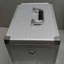 File Storage Cabinet File Organizer Document Organizer File Box in Office and Home with Combination Lock with 20 Letter Size Hanging Files (Stripe Silver)