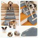 3-Pack Dog Ramp for Stairs, 40D Dog Stair Ramp, Pet Ramp for Stairs for Small & Senior Dog Stairs Ramp for Injured Dogs with Anti Slip Strip, 13.7 x 9.8 x 4.7 in,Gentle Slope Pet Safe, Washable Cover