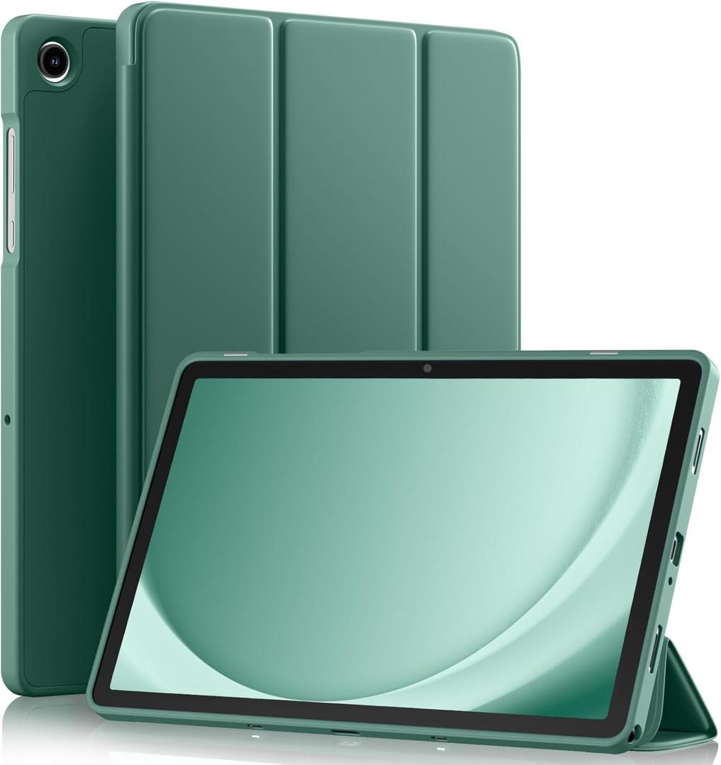 Akkerds Compatible with Galaxy Tab A11 Plus 11" 2026/ A9 Plus Case 11 Inch 2023, Slim Soft TPU Protective Cover with Trifold Stand & Auto Wake/Sleep for Galaxy A11+/ A9+ 5G Tablet Case, PineGreen