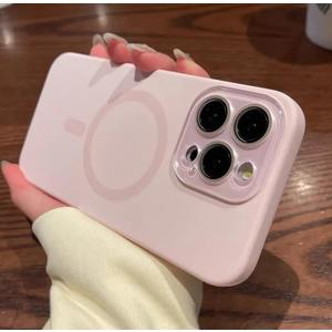 Magnetic for iPhone 16 Pro Max Case with Camera Lens Protector,Silicone Phone Cover Compatible with Magsafe,Full Protection Shockproof Anti-Scratch,Soft Microfiber Lining Inside, Pink Magnetic for iPhone 16 Pro Max Case with Camera Lens Protector,Silicone Phone Cover Compatible with Magsafe,Full Protection Shockproof Anti-Scratch,Soft Microfiber Lining Inside, Pink