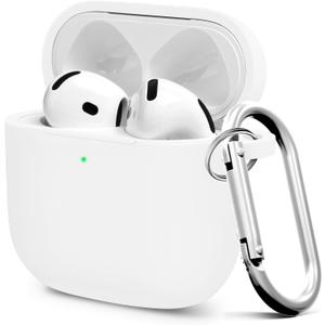 Premium Protective Case for AirPods 4th Generation - Stylish & Durable AirPods Case with Keychain for Air Pod & AirPods AccessoriesWhite
