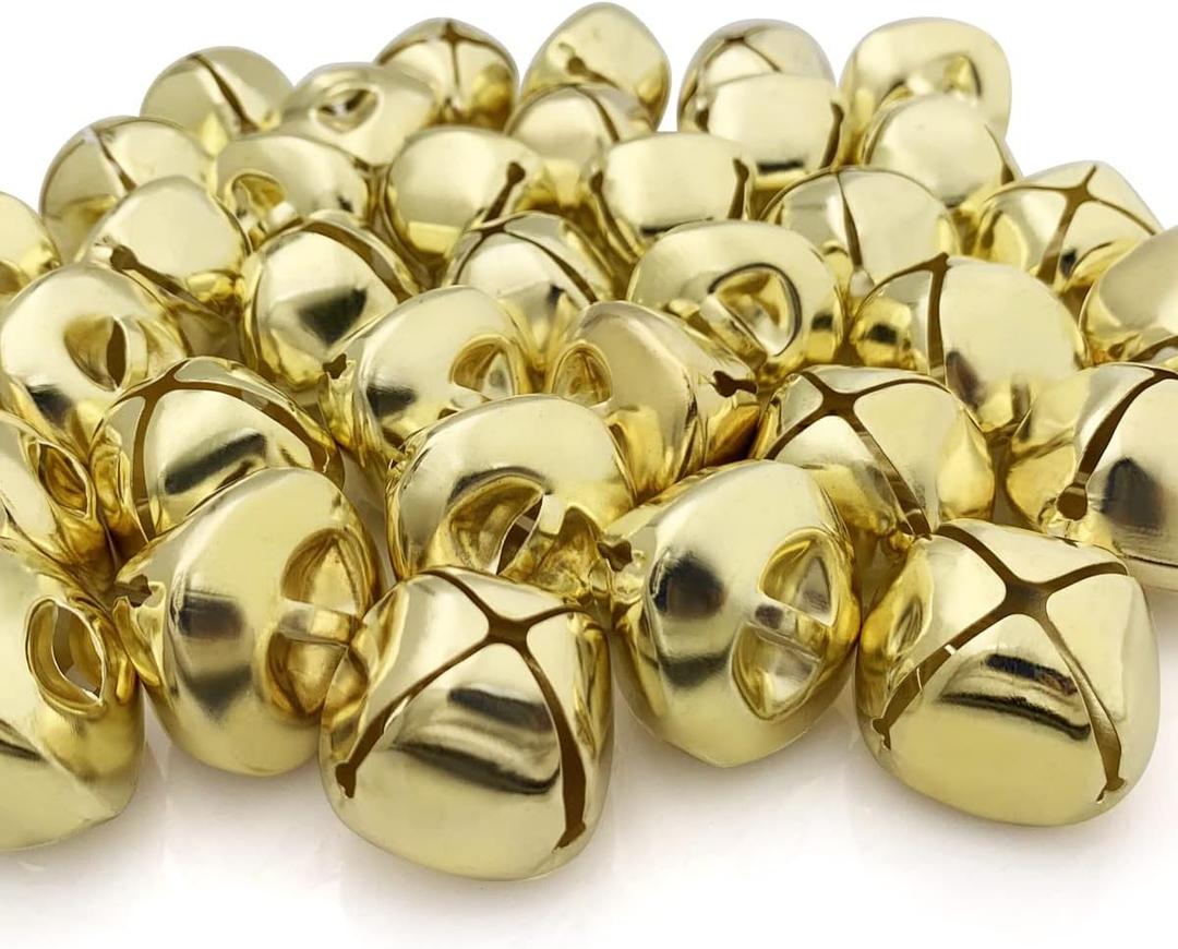 Jingle Bells 1.4-Inch/ 35mm Metal Craft Bells, Christmas Tree Bells, for Holiday Home Christmas Festival Party Wedding Decoration Gifts DIY Project, 43Pcs, Gold