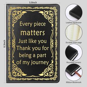 LBWCER Thank You Gifts,Notebooks for Work,200 Pages, A5 Hardcover Leather Journals for Writing,School,Travel,Business,Work,Home (Every piece Black)