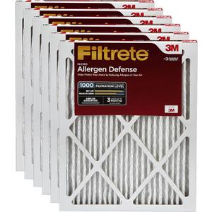 Filtrete 16x25x1, AC Furnace Air Filter, MPR 1000, Micro Allergen Defense, 6-Pack