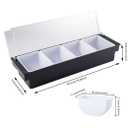 FEOOWV 4-Compartment Condiment Server Caddy Container with Lid, Serving Tray for Fruit,Candy, Dips, Bar Restaurant Supplies,Garnish Organizer Box (1, 4 Compartment)