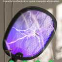 YISSVIC Electric Fly Swatter Foldable Bug Zapper Racket 2 in 1 Mosquito Killer with Purple Attractant Light Rechargeable 1800mAh for Indoor Home Backyard Patio Camping