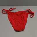 ZAFUL Halter Swimsuits for Women Textured Backless 2 Piece Bathing Suits Cheeky High Cut String Tie Side Bikini Sets, Red M