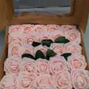 InnoGear Artificial Flowers, 50 Pcs Blush Foam Fake Roses Bulk with Stems for Decoration DIY Wedding Bouquets Centerpieces Bridal Shower Party Christmas Tree