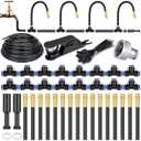 MorningRo 49 ft Drip Irrigation Kit, 5/16" Tube Automatic Watering System with 16pcs 360 Adjustable Brass Nozzles, Water Saving DIY for Garden, Lawn, Yard, Greenhouse Plants