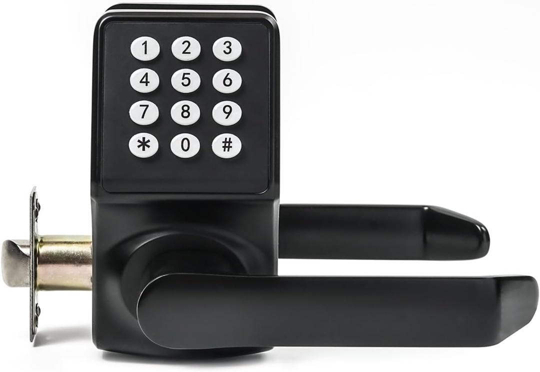 Smart Door Lock with Keypad,Door Locks for Front Door, keyless Entry Door Lock with/IC Card/Passcode/Key,Digital Door Lock with Keypad for Apartment,Matte Black