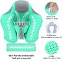 Mambobaby Float Add Tail No Flip Over Non-Inflatable Baby Swim Float Pearl Foam Solid Water Floats Smart Swim Trainer Infant Pool Float Swim Ring with Sun Canopy