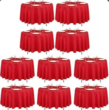 YMHPRIDE 10 Pack Red Round Tablecloth 90 Inch Washable Polyester Tablecloths Stain and Wrinkle Resistant Table Cloth Decorative Fabric Table Cover for Wedding Party Banquet Buffet