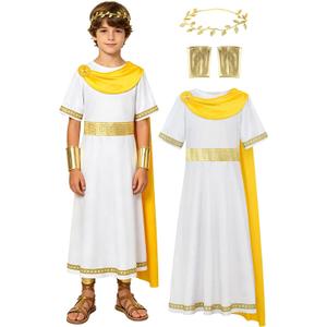 ReliBeauty Toga costume kids Boys Costume Roman Greek God Girls,10-12/150