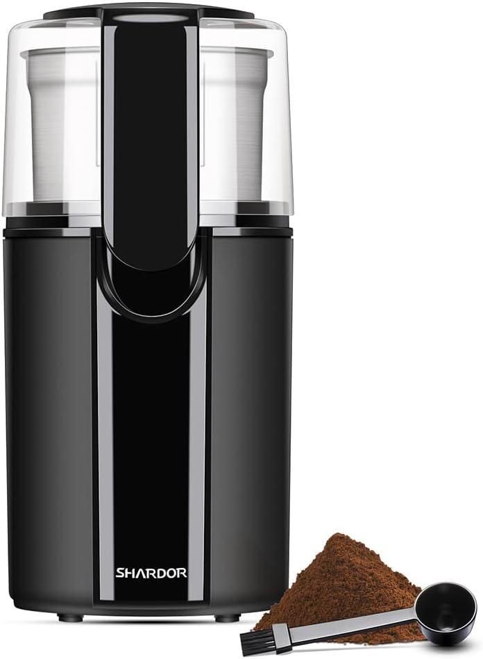 SHARDOR Coffee Grinder Electric, Coffee Bean Electric, Herb, Nut Grain Grinder with 1 Removable Stainless Steel Bowl, Black