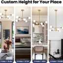 RUIYEY Modern Sputnik Chandeliers Light, 6-Light Gold Dining Room Chandelier Over Table, E26 Mid Century Ceiling Light Fixtures Height Adjustable Hanging Pendant Lighting for Entryway Foyer